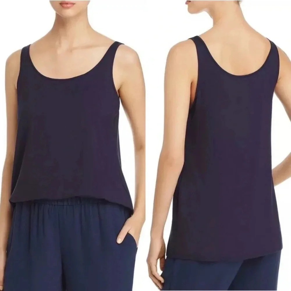 New Eileen Fisher Solid Scoop Neck Long Tank Top Petites PP
Midnight The system